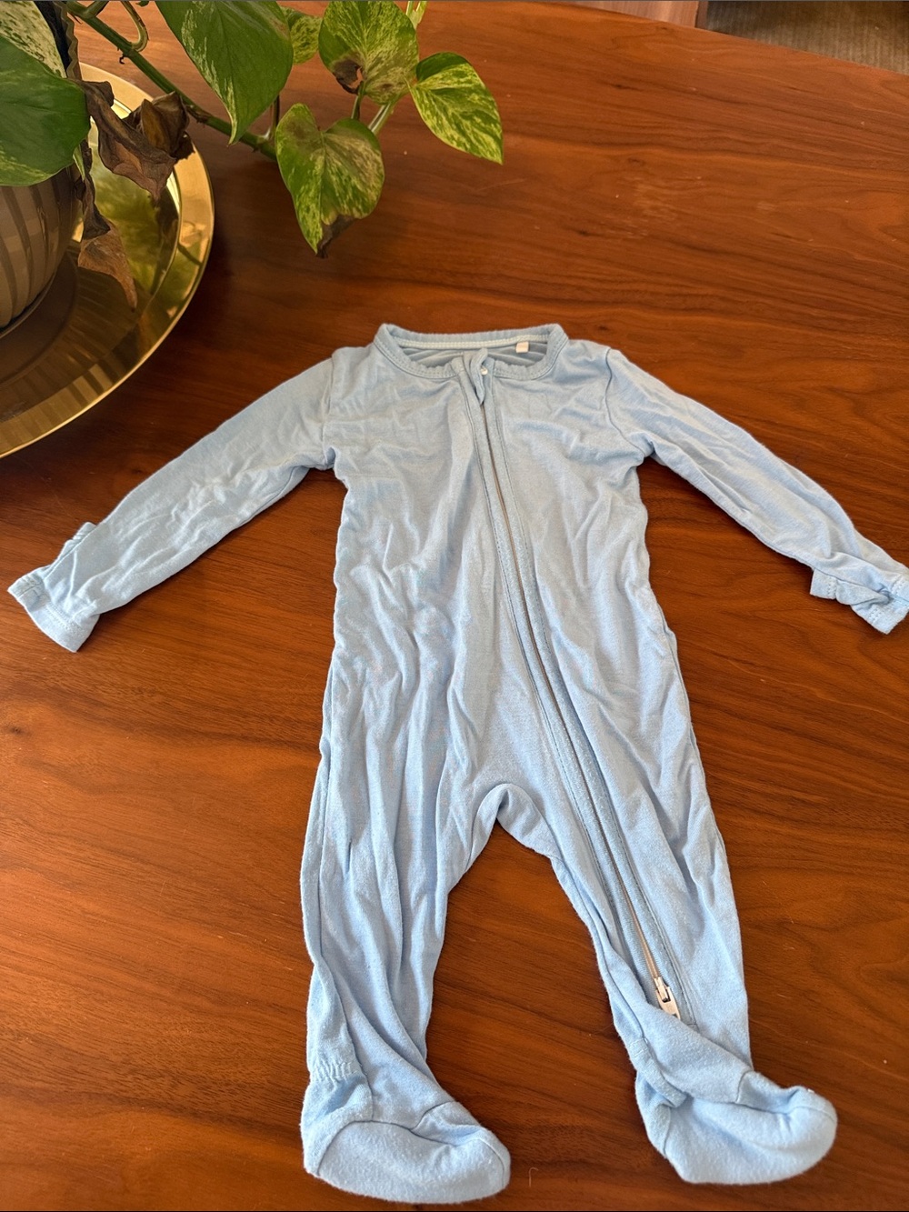 Angel Dear Light Blue Kids One-Piece Footed Pajamas